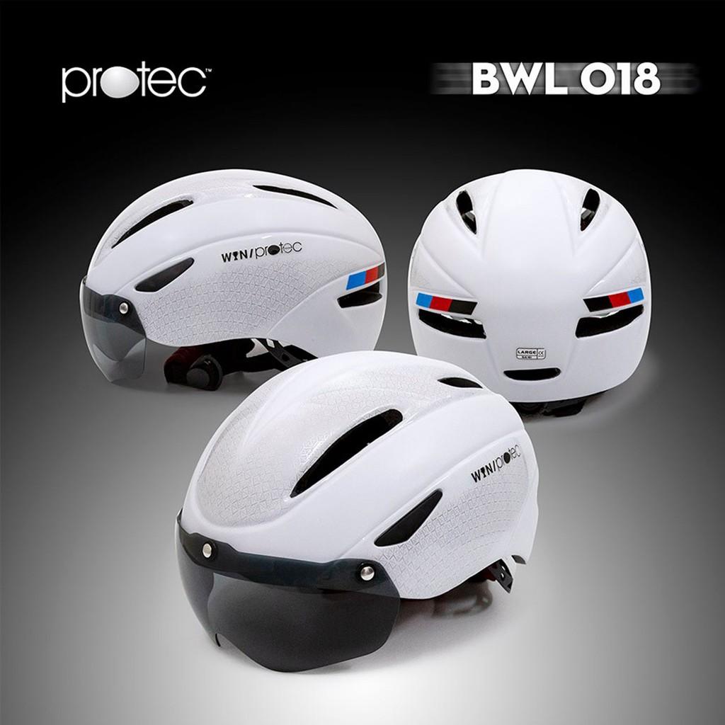 Nón bảo hiểm xe đạp có kính Protec Win 018, nón bảo hiểm chơi thể thao ngoài trời tiêu chuẩn châu âu, kính mát, chống tia UV