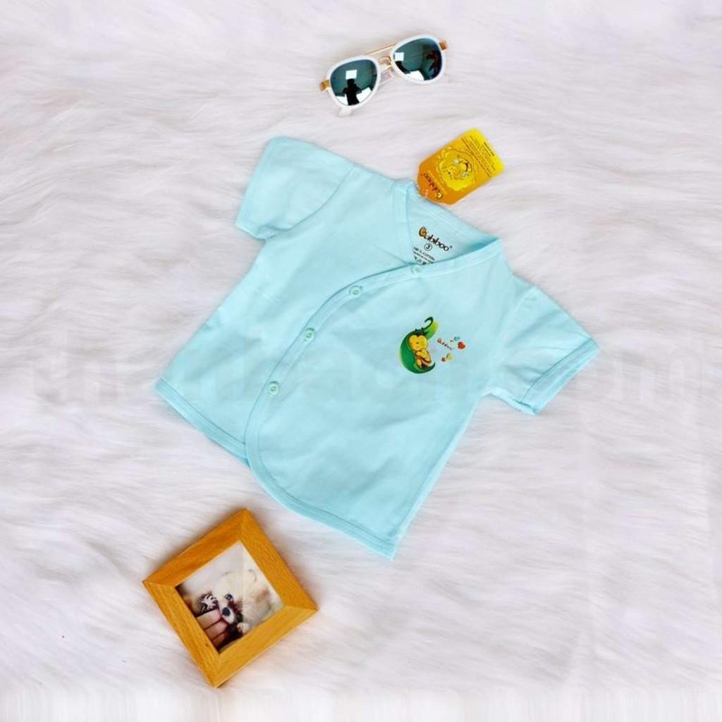 Bộ quần áo sơ sinh  Babiboo đồ sơ sinh chất cotton màu cổ tim tay ngắn - BBC37