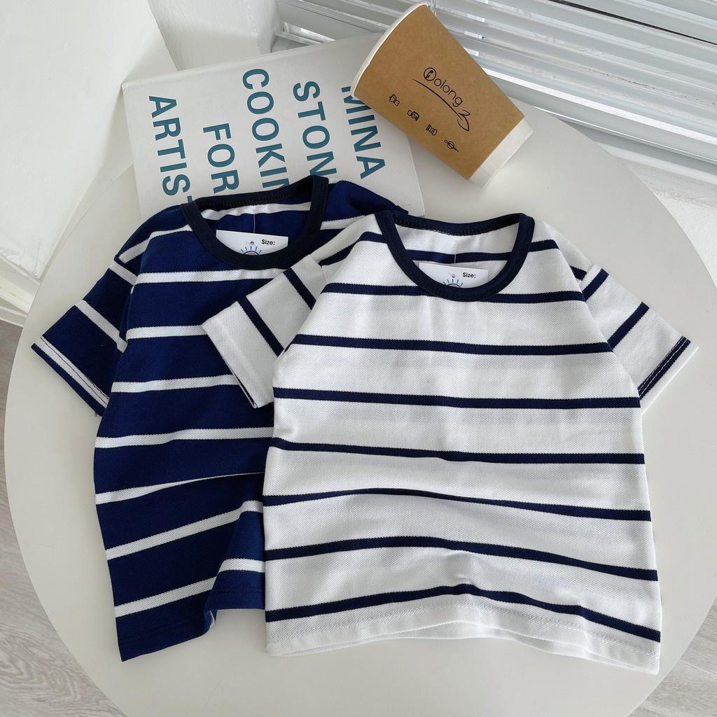 Áo cộc tay trẻ em kẻ sọc chất cotton cực đẹp cho bé trai bé gái (QATE421) từ 8-18kg BINBON KIDS