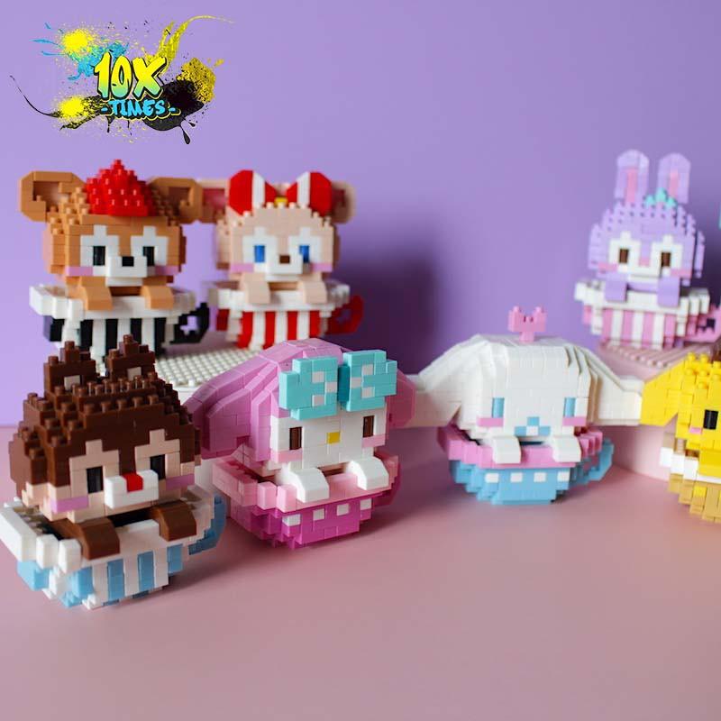 Đồ chơi Lego 3d dễ thương cute hình cốc kitty, doremon, stich, cinamoroll,mymelody, quà tặng sinh nhật, quà tặng bạn gái