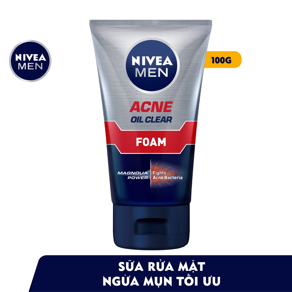 Bộ 2 Sữa Rửa Mặt NIVEA MEN Acne Oil Clear Bọt Mịn Giúp Giảm Mụn | Sạch Nhờn - 82378