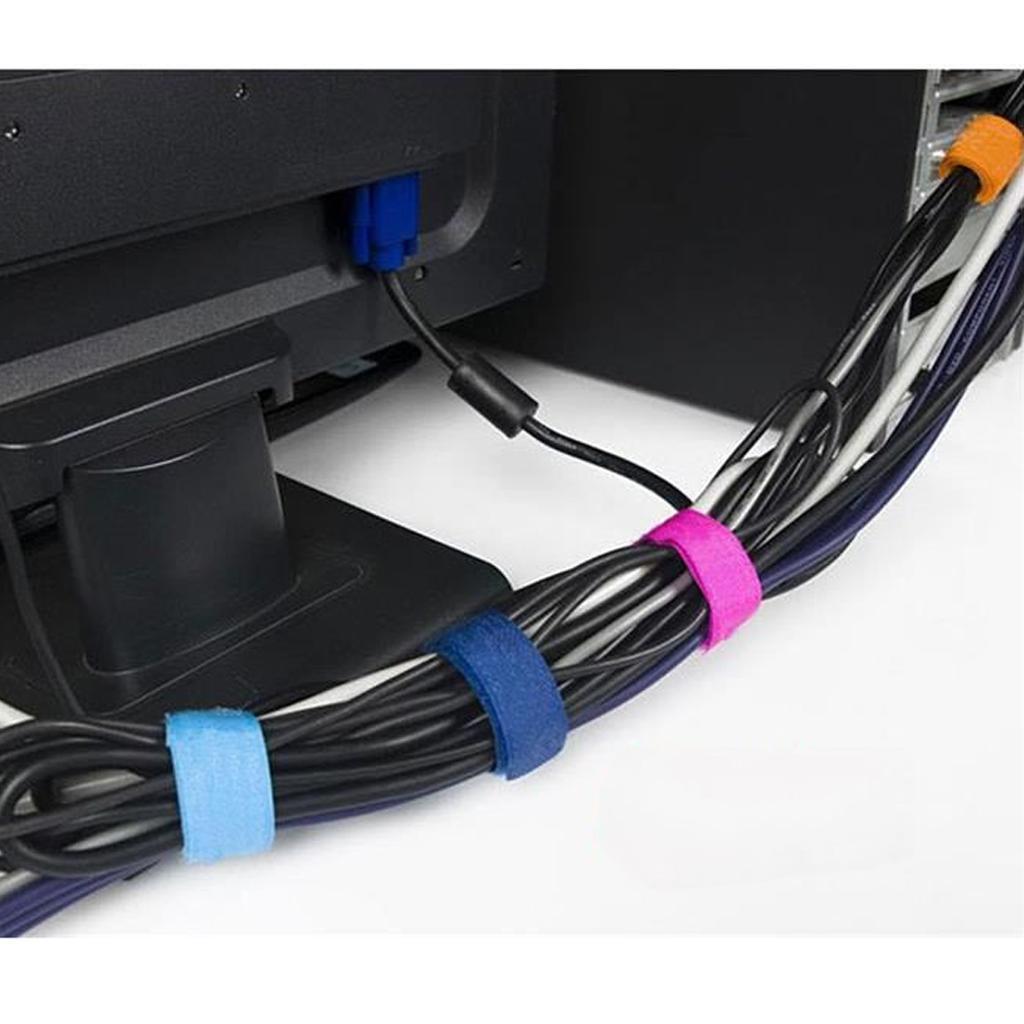 4pcs Reusable Nylon Hook Loop Cable Cord Ties Tidy Straps PC TV Organiser