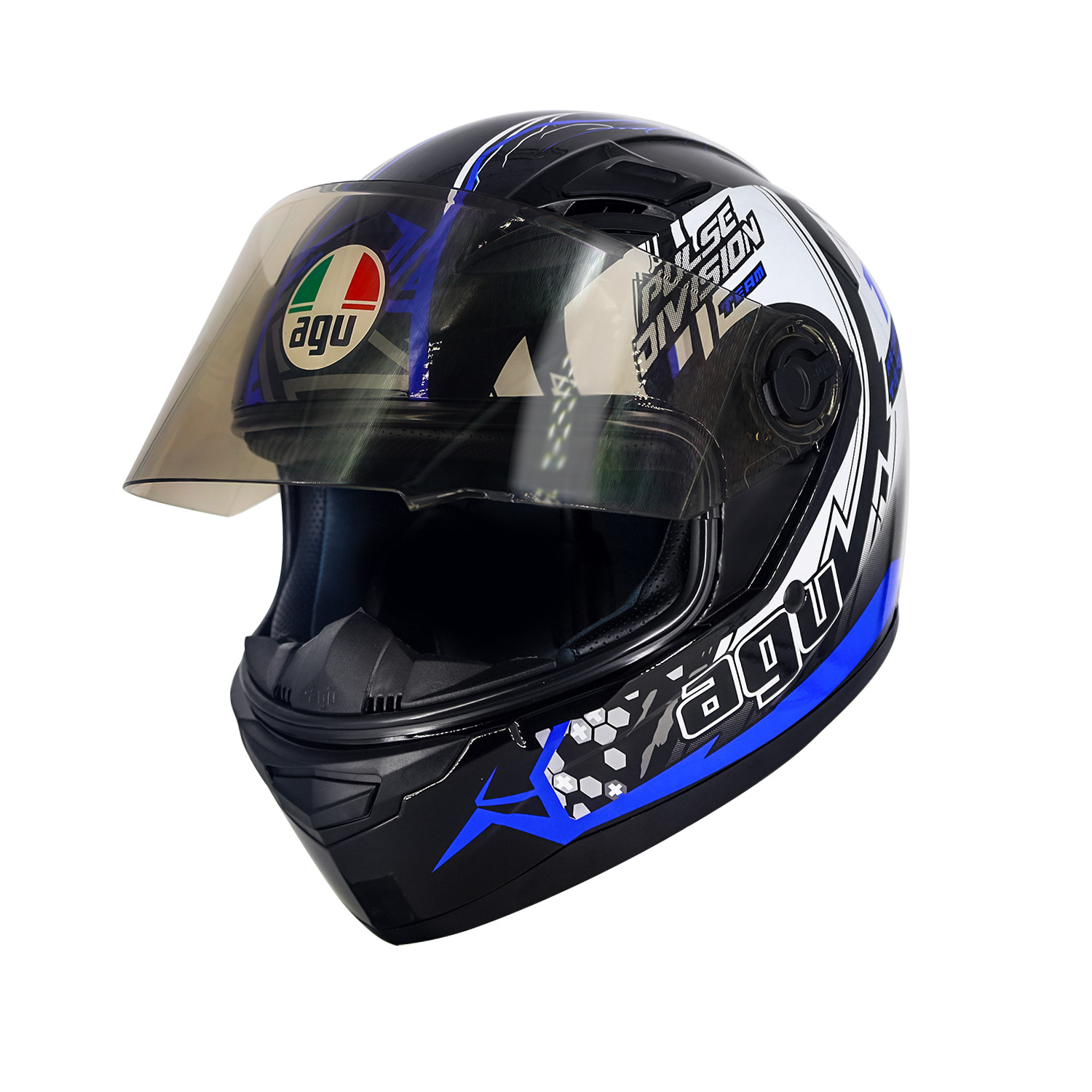Mũ bảo hiểm Đẹp Moto Fullface Tem 75 Bóng _ Mũ Bảo Hiểm Phượt Fullface AGU có kính chắn gió, chống nắng, chông chói