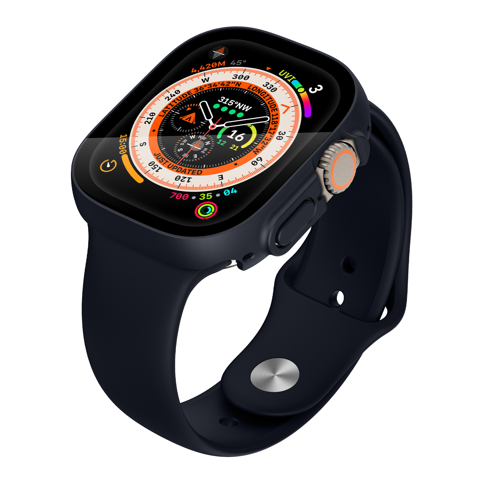 Ốp Case PC Mặt Kính Cường Lực Colorful cho Apple Watch Ultra / Apple Watch Ultra 2 49mm - Hàng Chính Hãng