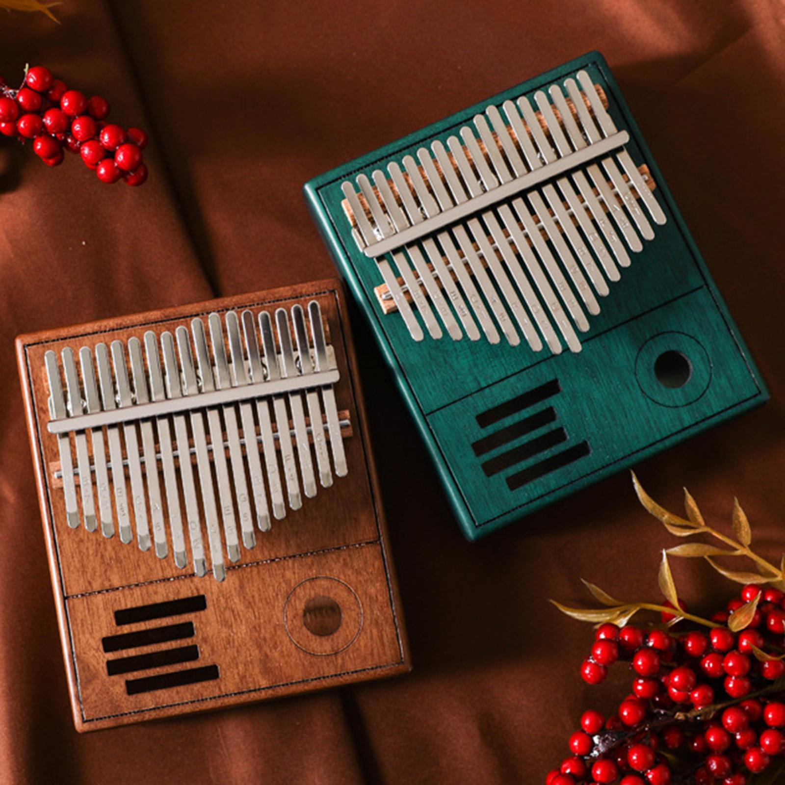 17 Keys  Thumb Piano Finger Piano Mbira Musical Instrument Gift Brown