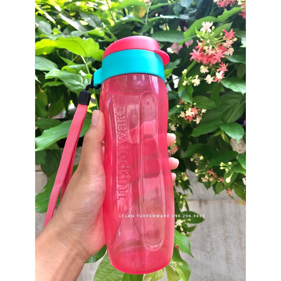 Bình nước eco 500ml (thân đỏ nắp xanh) tupperware hàng chính hãng nhựa nguyên sinh an toàn cho sức khỏe