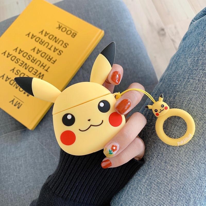 Case silicon bảo vệ hộp đựng tai nghe bluetooth phụ kiện iphone không dây Airpods 1 2 mẫu Pikachu