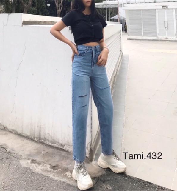 Quần Baggy Jean rách gối