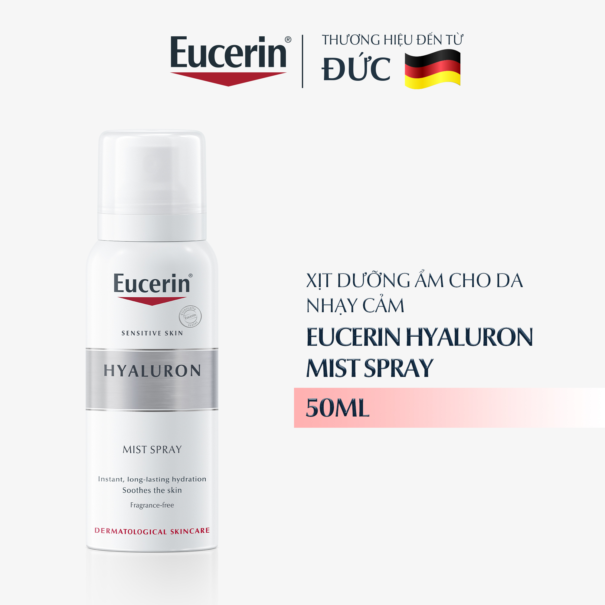 Xịt dưỡng ẩm &amp; giảm nếp nhăn Eucerin Hyaluron Mist Spray 50ml