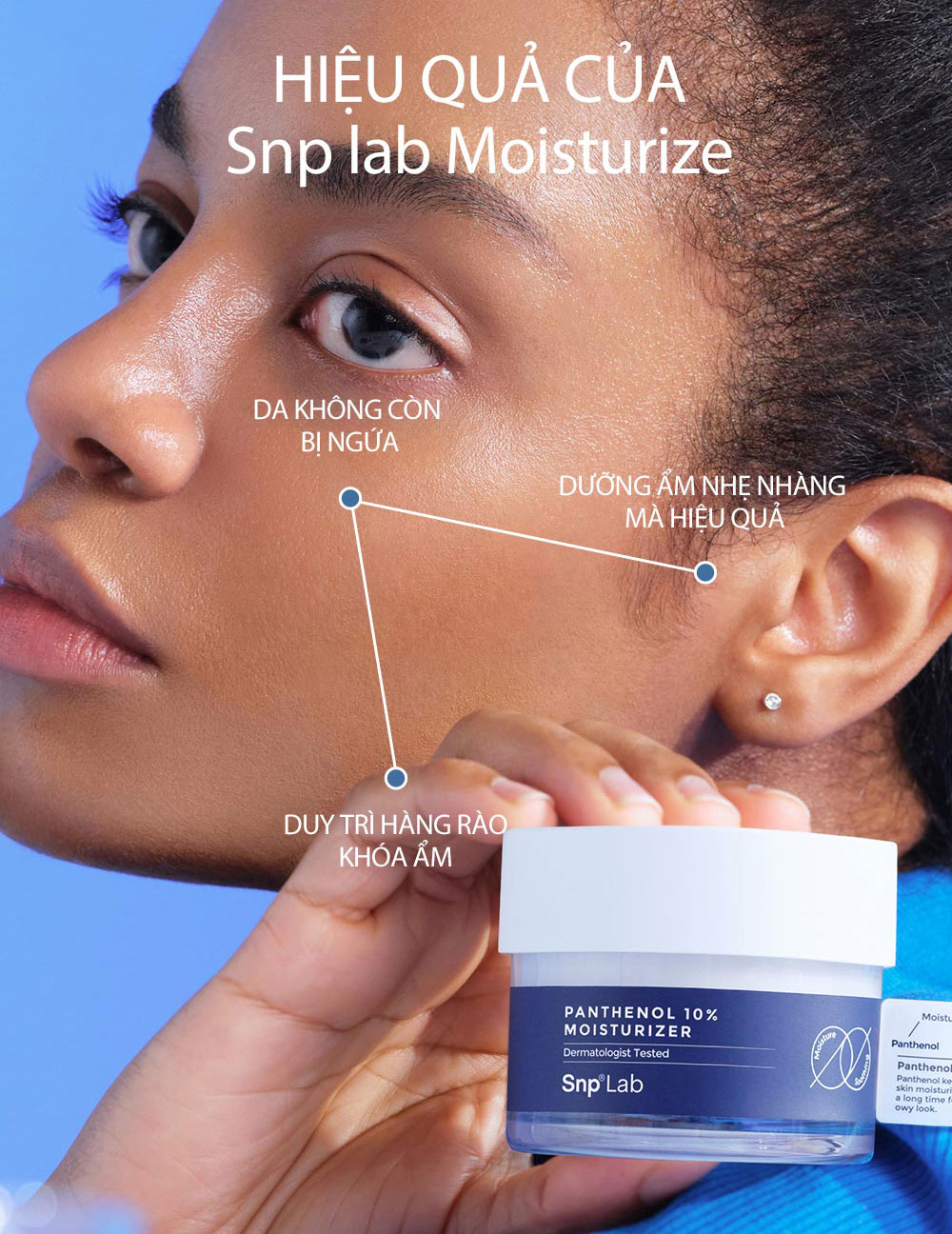 Kem Khóa Ẩm, Dưỡng Ẩm Chuyên Sâu 10% SNP LAB PANTHENOL 10 MOISTURIZER 50g