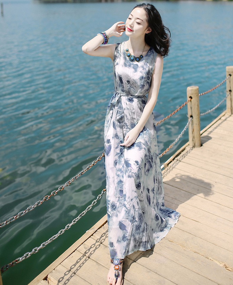 Đầm Maxi voan hoa xinh xắn HATI - DMX00967
