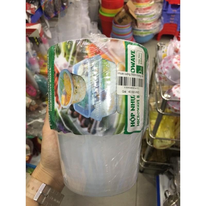 Lốc 10 bộ hộp nhựa 550ml