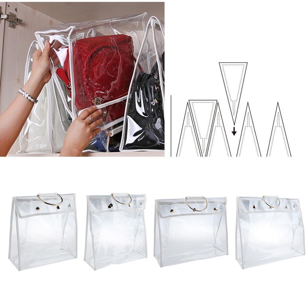 Women’s Transparent Storage Bag Clear Cosmetic PVC Organizer Dustproof Handbag Holder