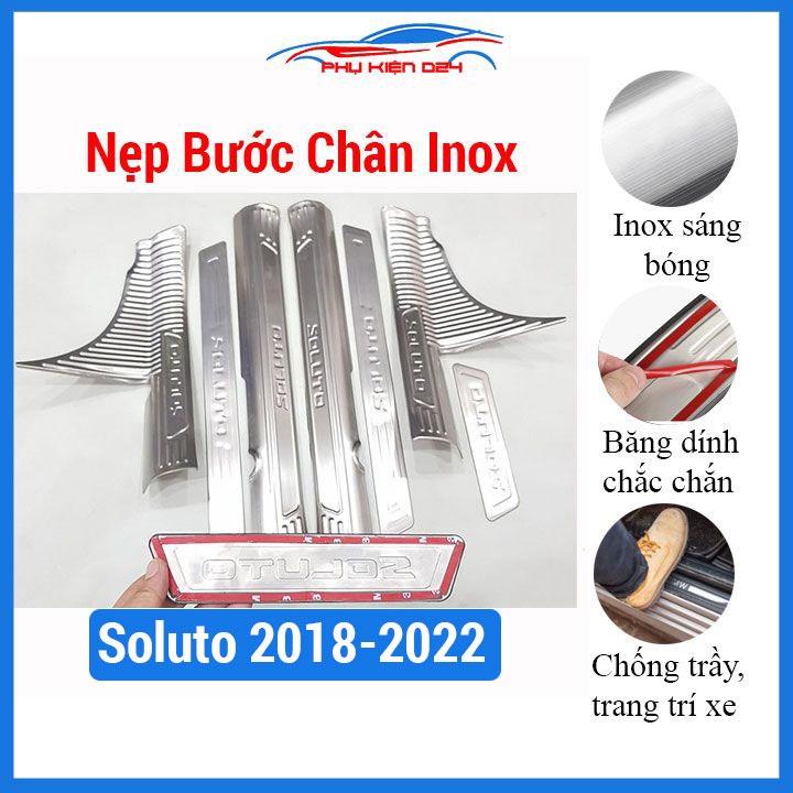 Bộ nẹp bước chân inox ô tô Kia Soluto 2018-2019-2020-2021-2022 chống trầy làm đẹp ô tô