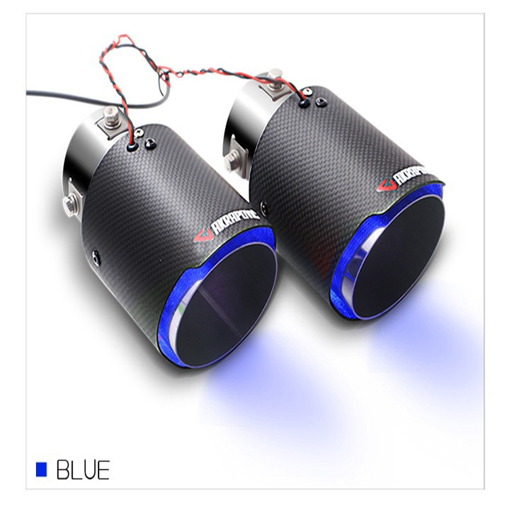 Ống xả ô tô Sợi Carbon có đèn LED phát sáng cao cấp. 9