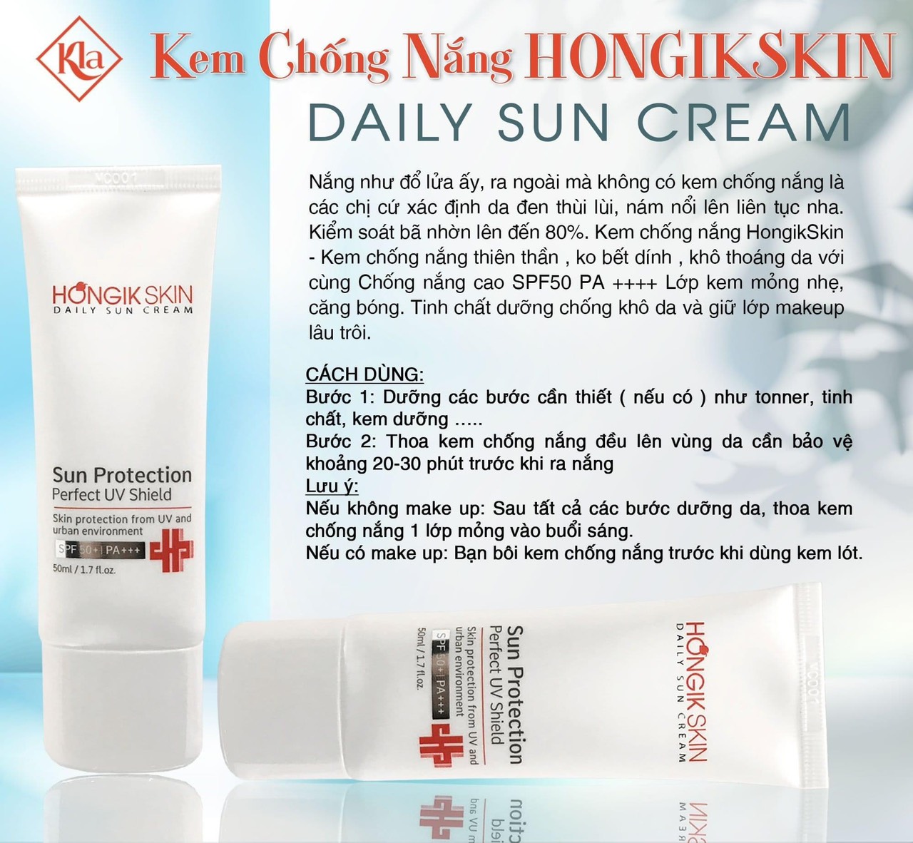 Kem chống nắng HONGIK SKIN  Daily Sun Cream