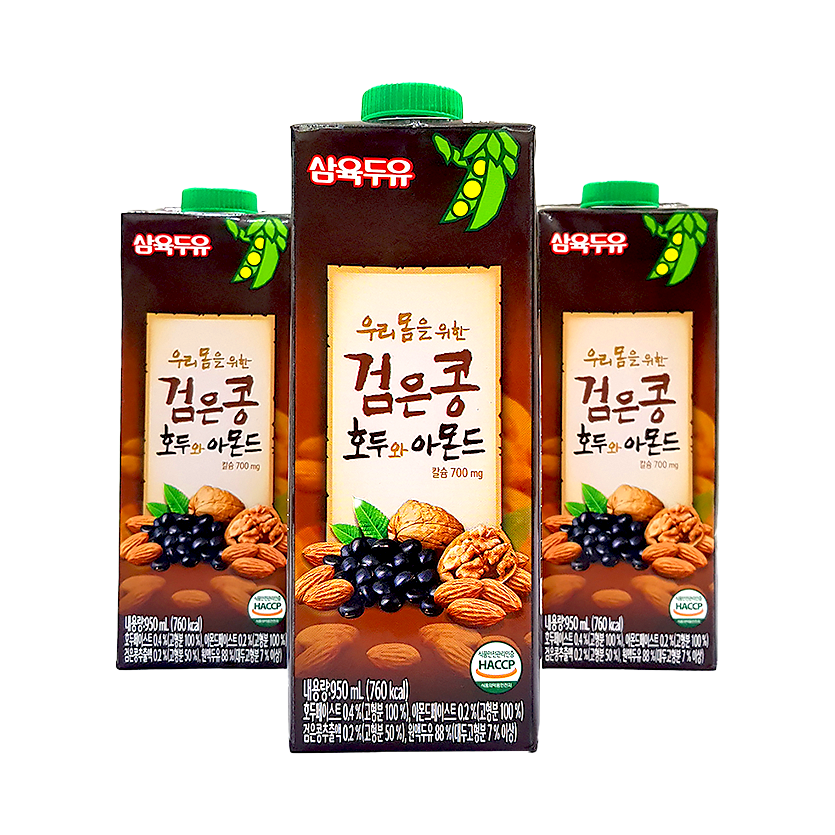 Sữa đậu đen óc chó hạnh nhân Sahmyook Hàn Quốc dạng hộp( 140ml, 190ml, 950ml)