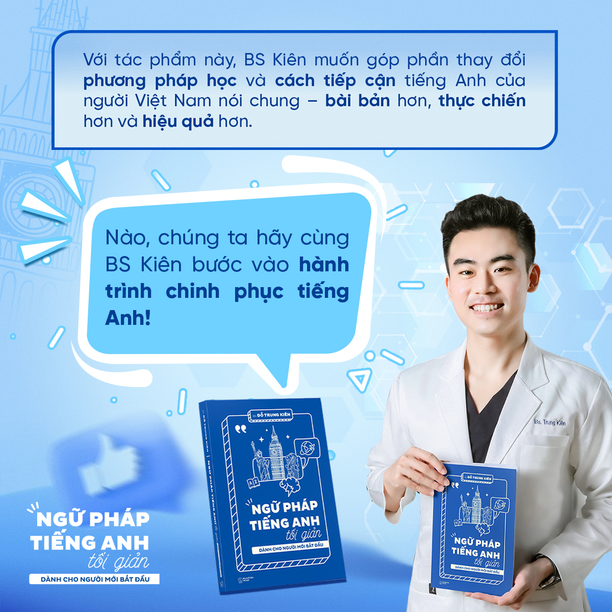 Sách Ngữ Pháp Tiếng Anh Tối Giản dành cho người mới bắt đầu - Tác giả BS. Đỗ Trung Kiên