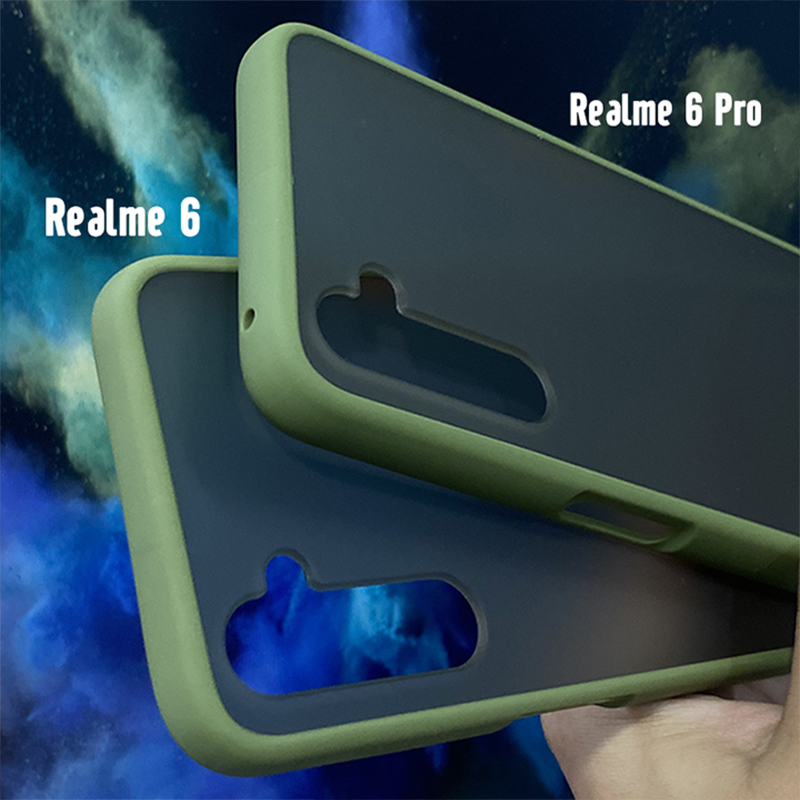 Ốp lưng cho Realme 6 trong nhám viền màu 4 Gốc