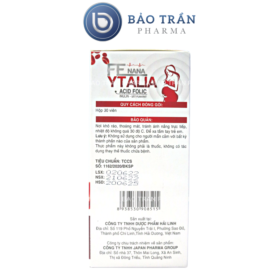 Viên uống bổ sung sắt Fe Ytalia cho người thiếu sắt, bổ máu, cho bà bầu