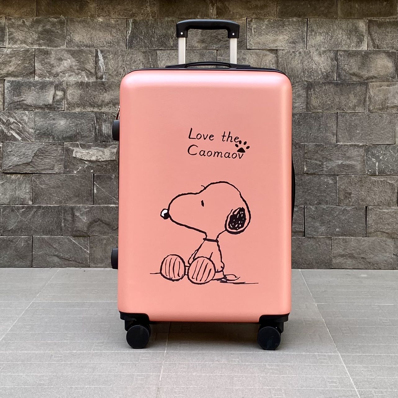 HÌNH THẬT_Du Lịch Tay Kéo In Hình Chú Chó Snoopy Siêu Cute 4 Bánh Xe Xoay 360 Độ Chất Liệu Nhựa Nhám PC+ABS Dày Dặn Hàng Sẵn Kho Đủ Size 20/24/26 inch