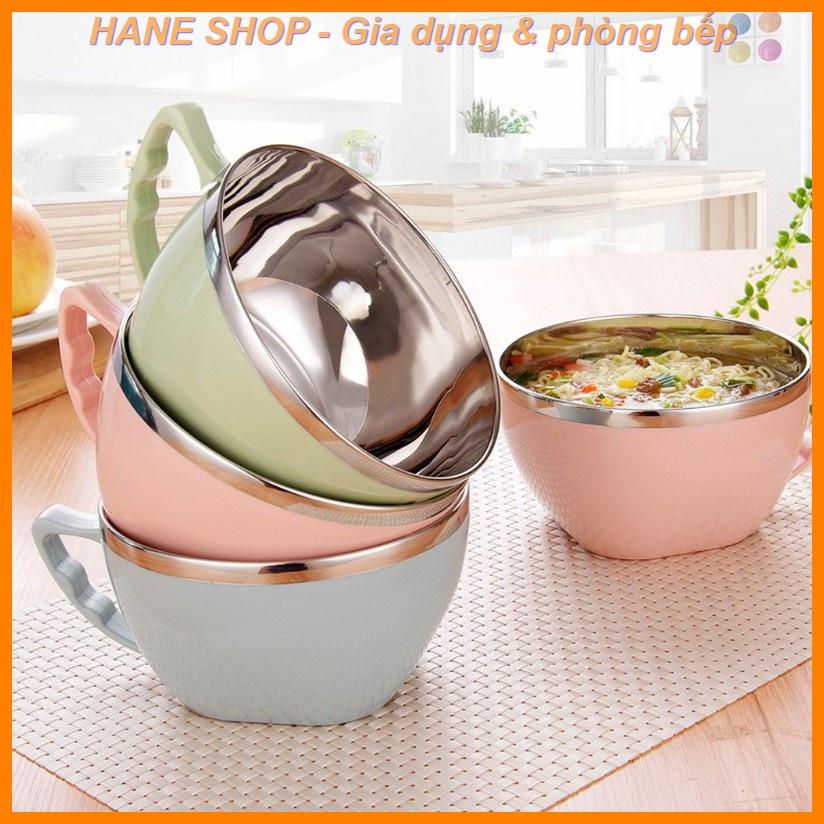 Ca ăn mì_/ Tô giữ nhiệt có nắp và quai cầm chống nóng tiện dụng size 14cm hình hoạ tiết xinh xắn nhiều màu