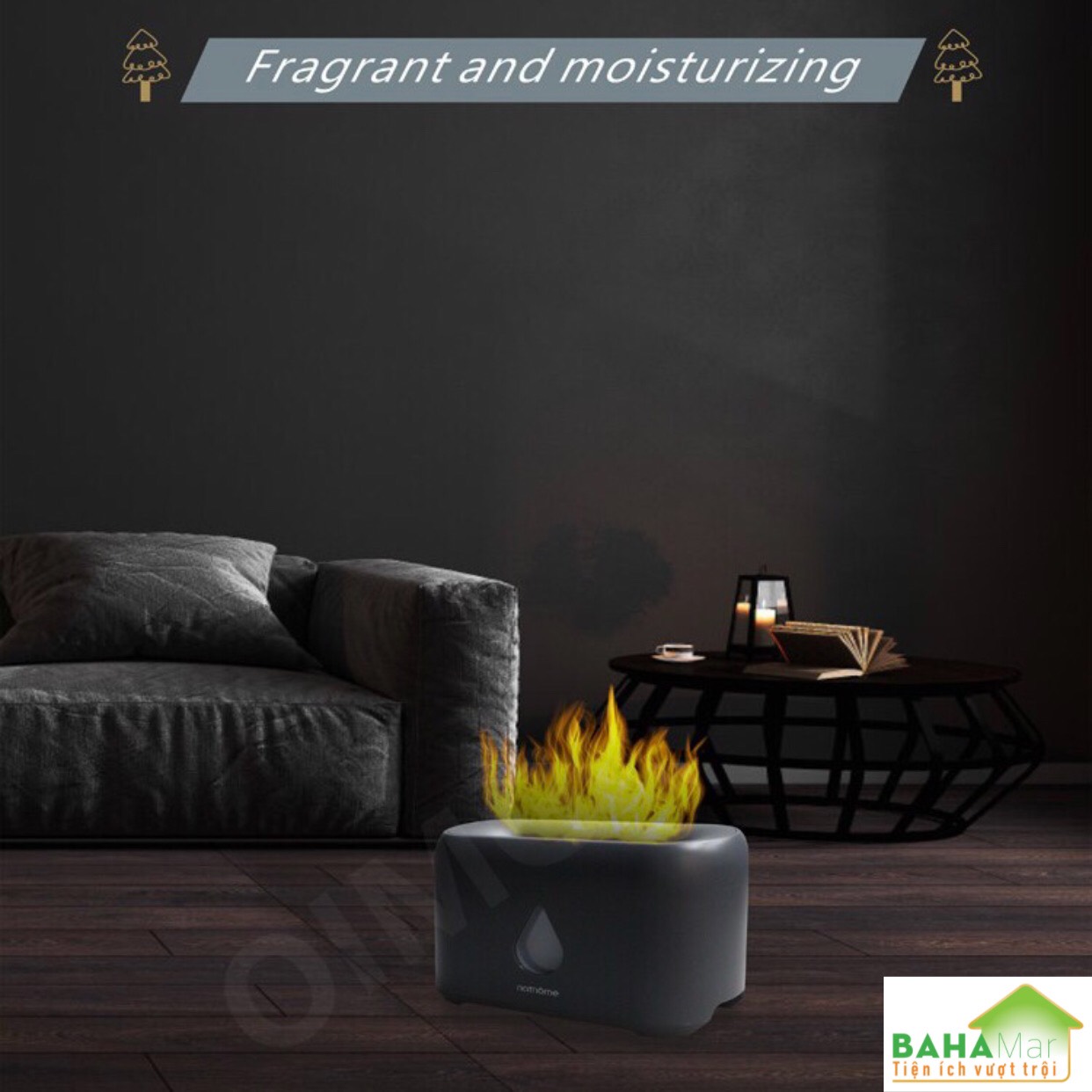 MÁY PHUN SƯƠNG TẠO ẨM MÔ PHỎNG NGỌN LỬA 3D ĐÈN LED - KHUẾCH TÁN TINH DẦU "BAHAMAR"