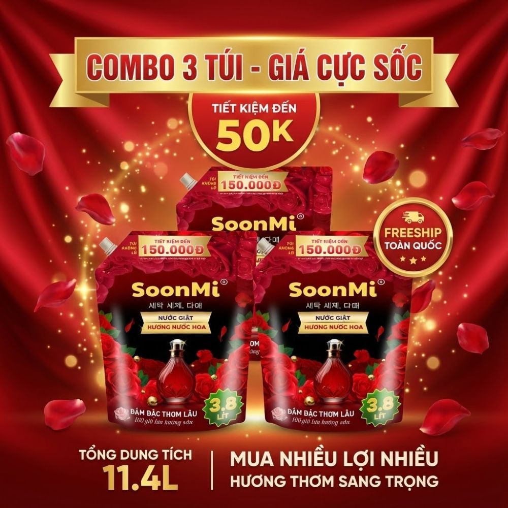 Nước giặt hương nước hoa Soonmi 3.8L - hàng chính hãng