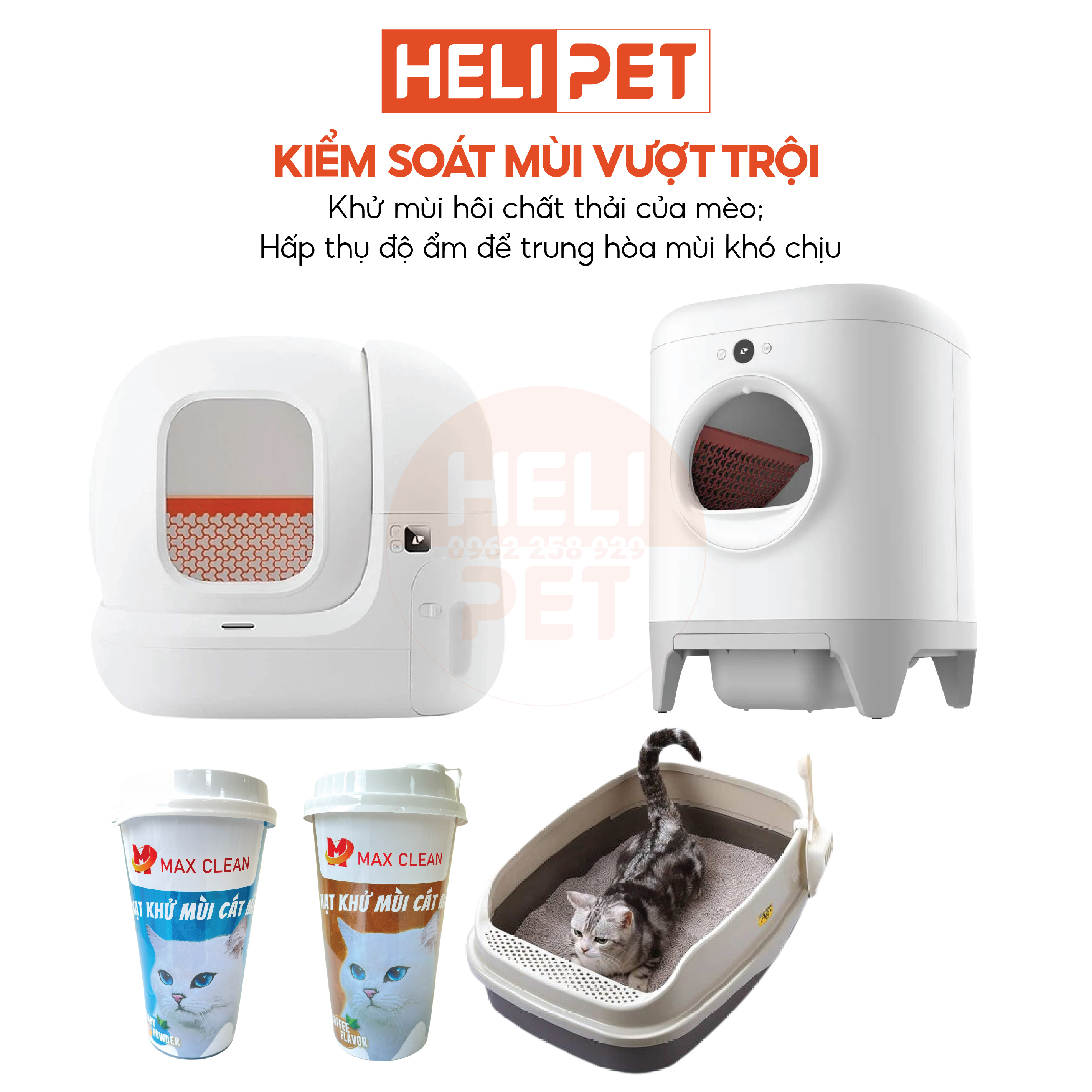 Hạt Khử Mùi Cát Mèo, Cát Vệ Sinh Cho Mèo Max Clean - HeLiPet