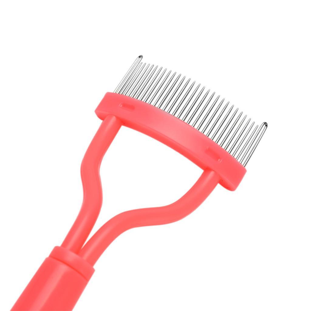Plastic Handle Eyelash Extension Brush Metal Lash Comb Cosmetic Makeup Tool