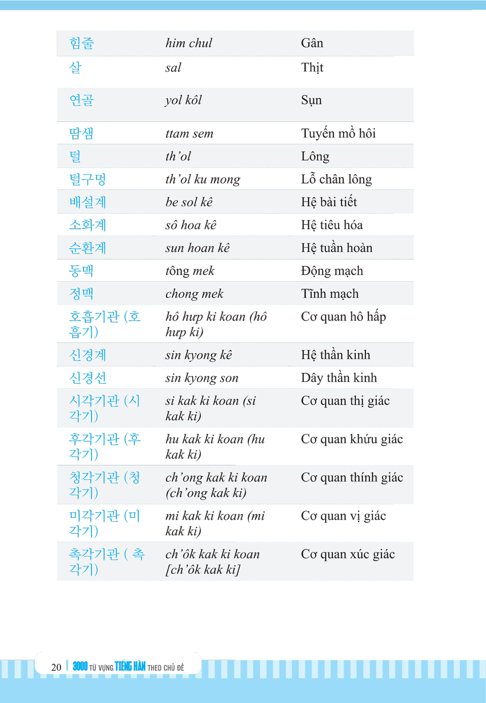 3000 Từ Vựng Tiếng Hàn Theo Chủ Đề - MC