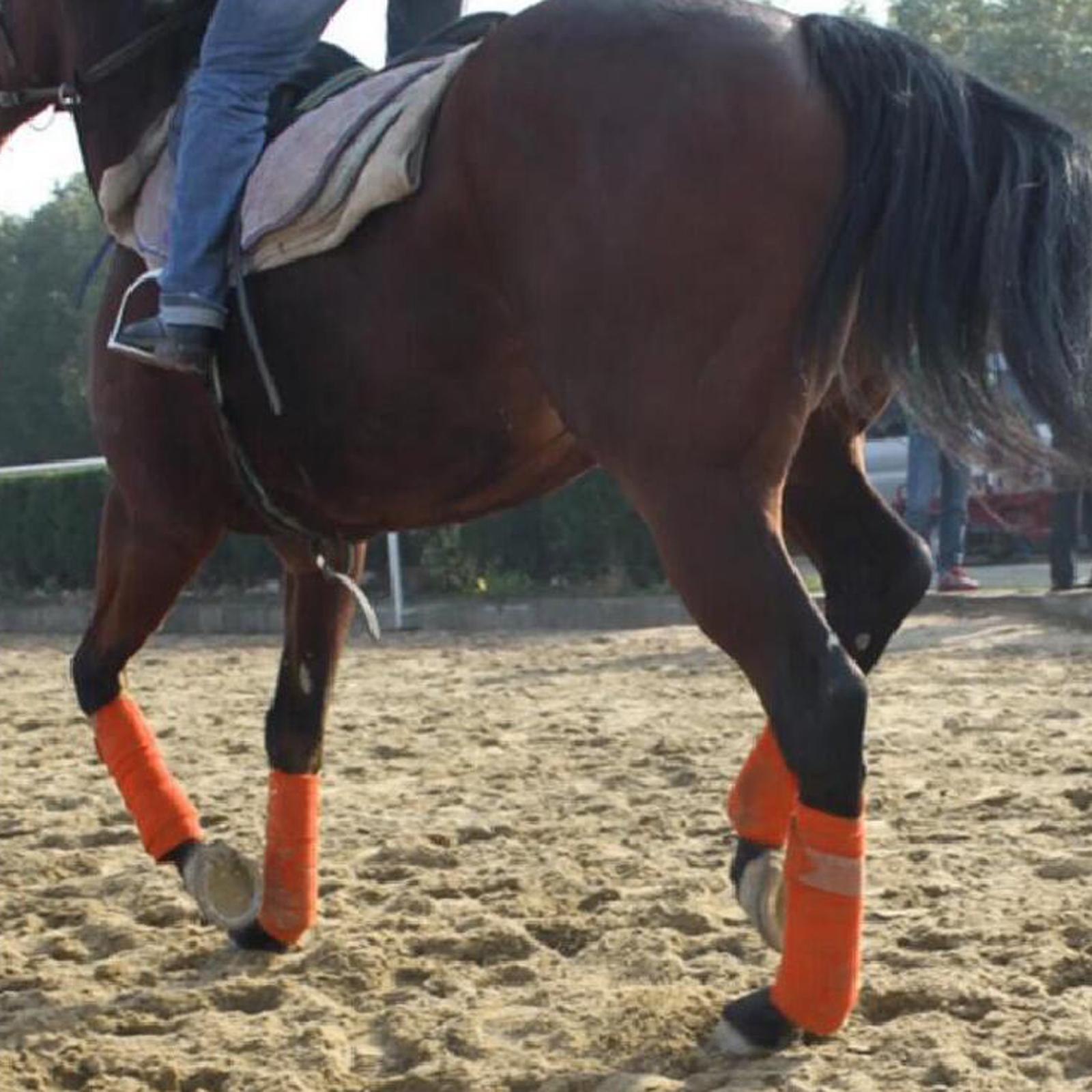 4 Pieces Horse Leg Wraps Soft Plush Equestrian Accessories Leg Protection