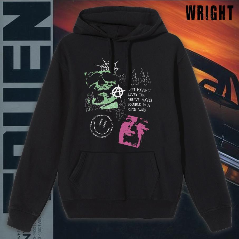 Áo hoodie Wright satan smile face unisex