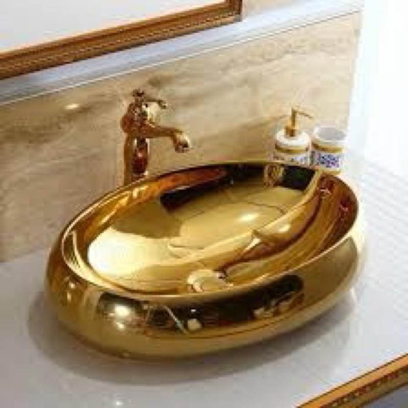 Chậu lavabo mạ vàng PVD, Chậu rửa mặt mạ vàng PVD