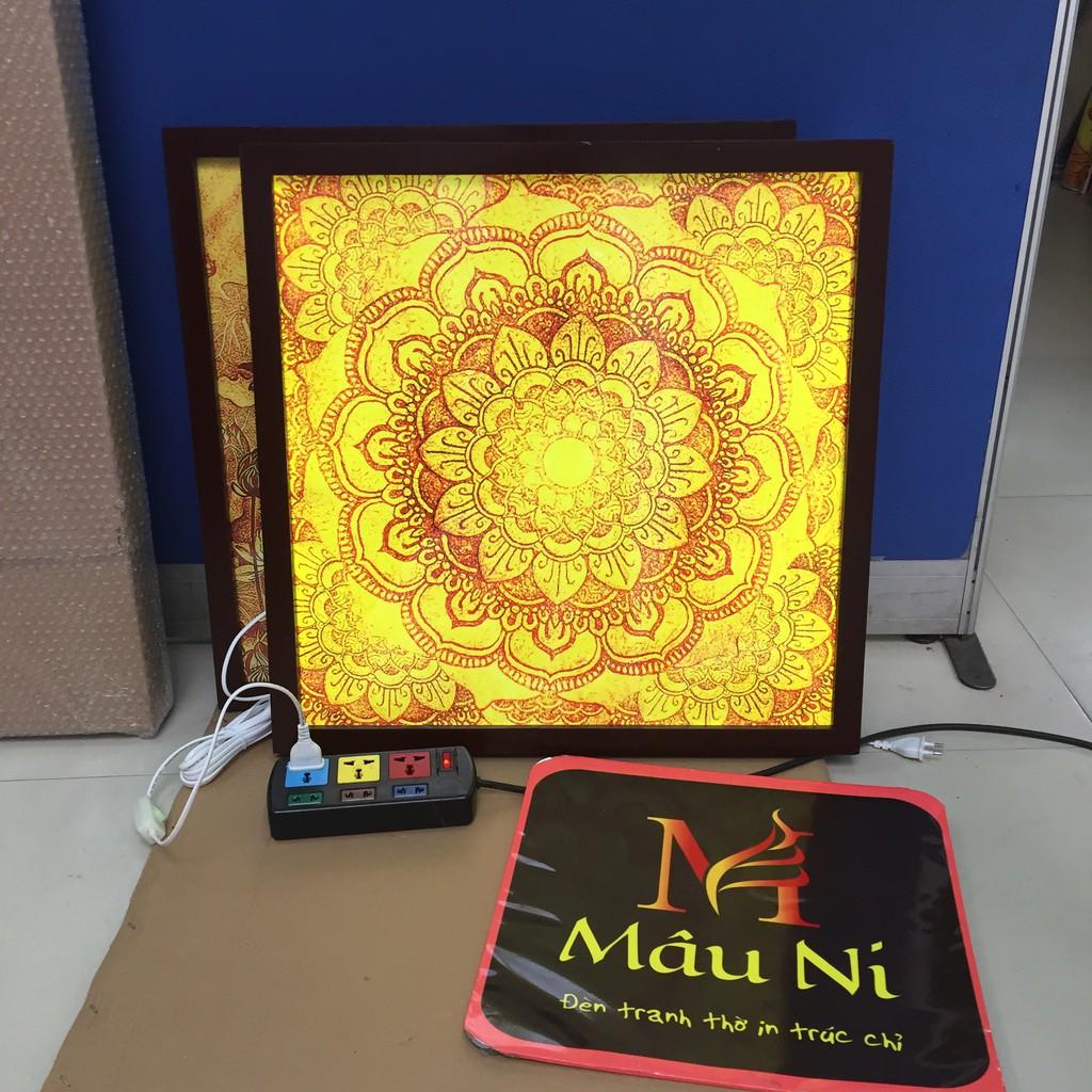 Tranh trúc chỉ in MÂU NI, kích thước 61cm x 61cm, Vân hoa