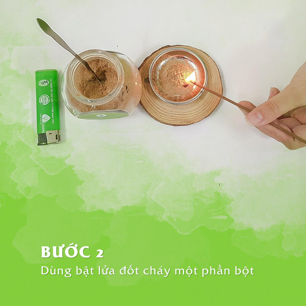 Bột Xông Trầm Hương Cao Cấp - Từ trầm hương nguyên chất - 50g - Kháng khuẩn - Làm sạch không khí - Phương pháp hội đồng Y dược Việt Nam Khuyên Dùng - Nhang Xanh