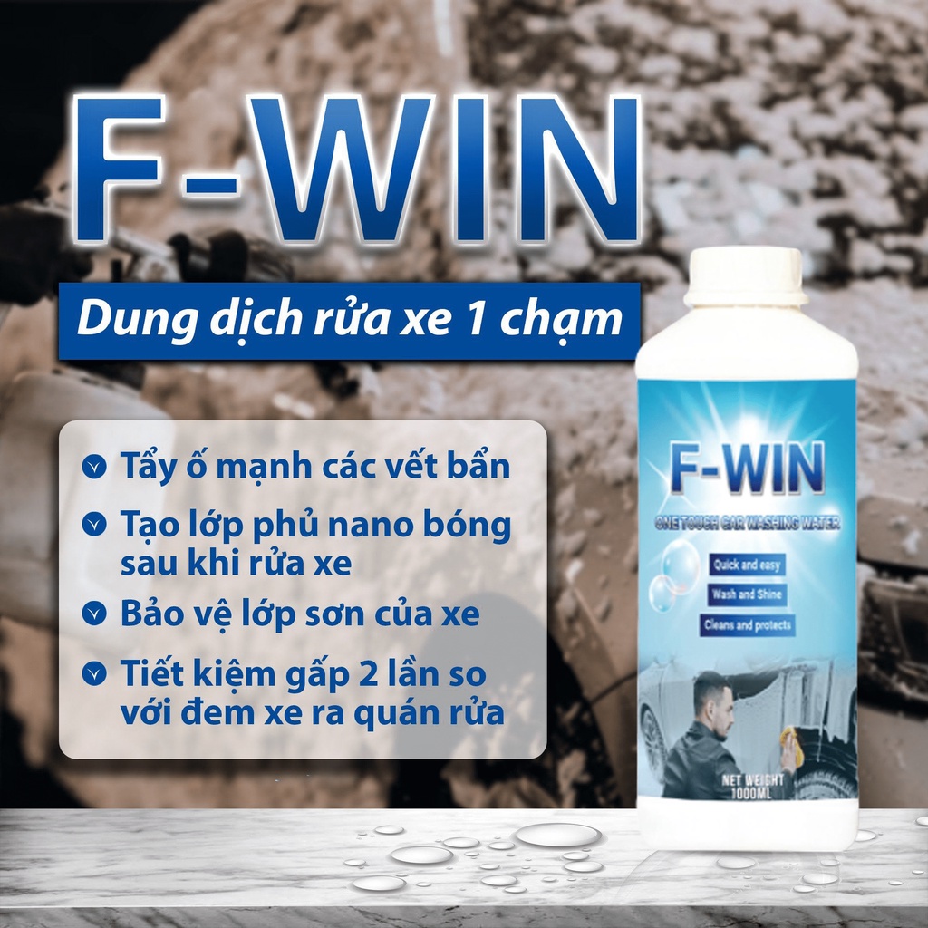 Dung Dịch Rửa Xe Không Chạm Nước Rửa Xe Bọt Tuyết FWin Loại 1 Lít