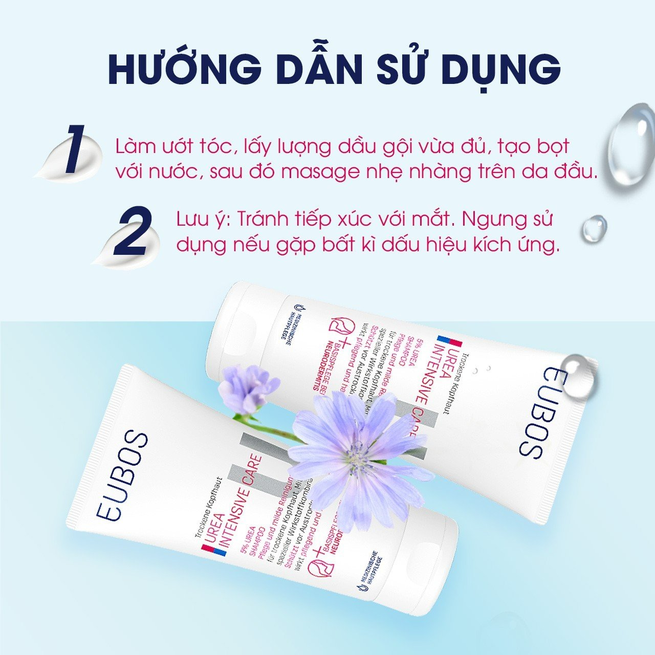 Dầu Gội Cho Da Khô Vẩy Nến, Nấm Eubos Urea 5% Shampoo (200ml)
