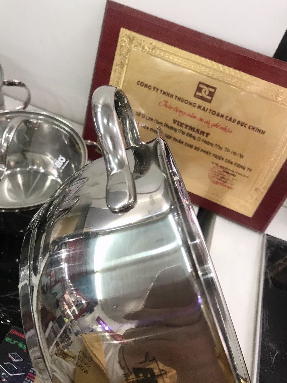 Bộ nồi inox 304 Elo New Luna 4 chiếc vung kính