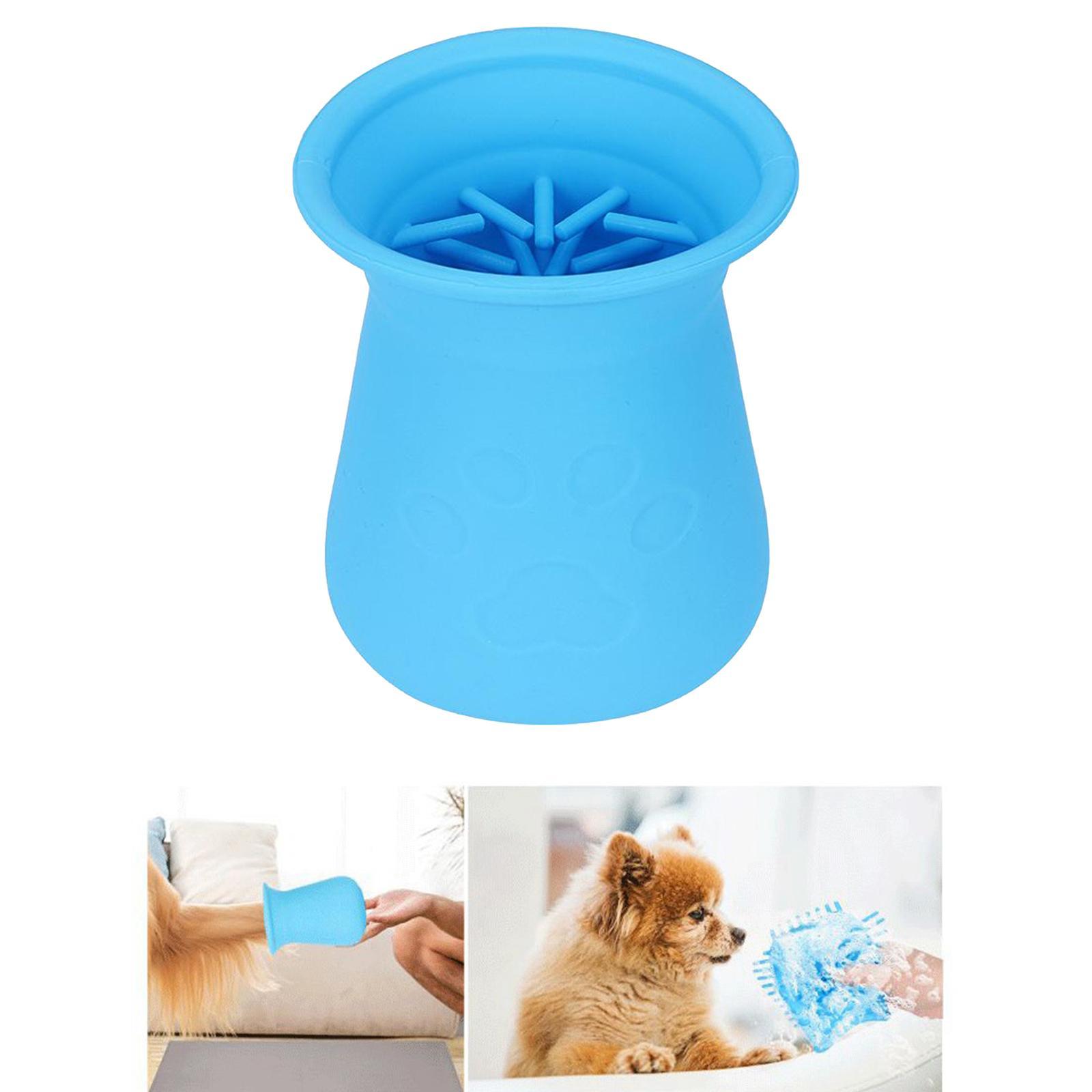 Dog Paw Cleaner Soft Silicone Puppy Cats Paw Washer Foot Clean Cup Blue