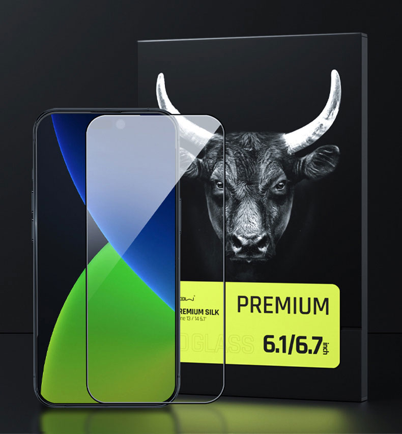 Miếng Dán Cường Lực Mipow Kingbull Premium Silk HD (2.7D) Dành Cho iPhone 14 / iPhone 14 Plus/ iPhone 14 Pro/ iPhone 14 ProMax_ Hàng Chính Hãng