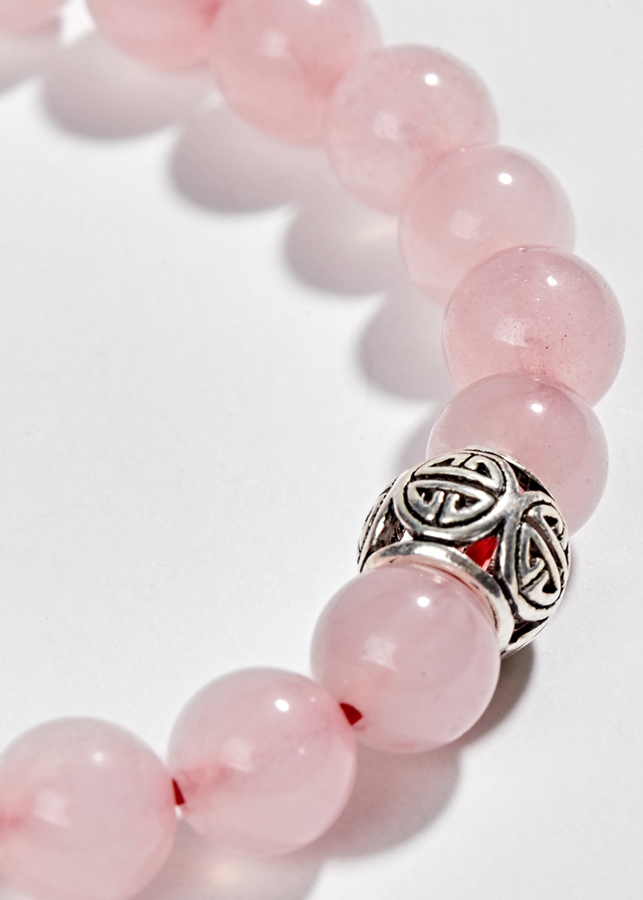 Vòng thạch anh hồng Phối Charm bạc Ngọc Quý Gemstones