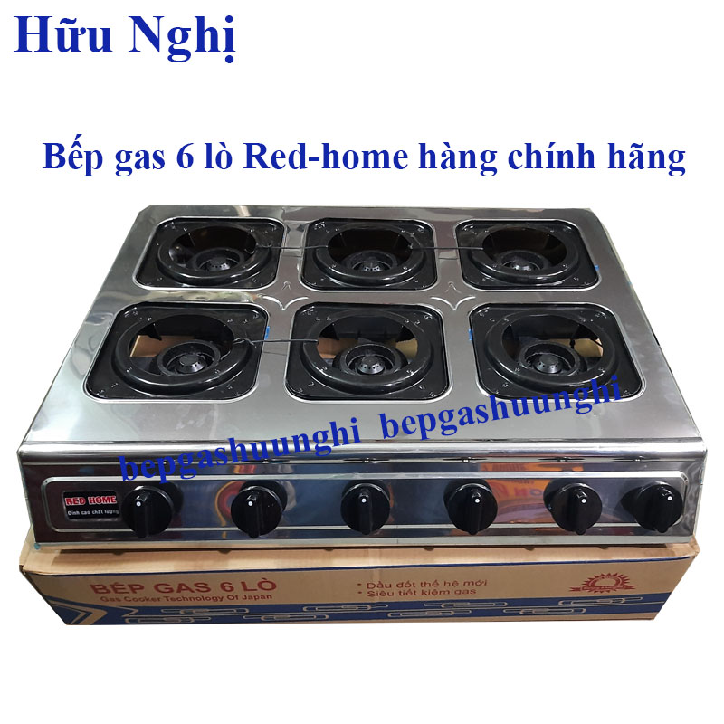 Bếp gas 6 lò Red-home TN-206 Hàng chính hãng