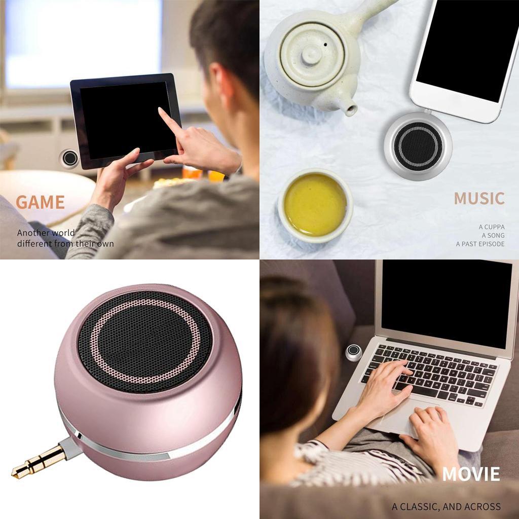 Mini Speaker 3.5mm Jack AUX Music Audio Player for Phone Notebook Rose Gold