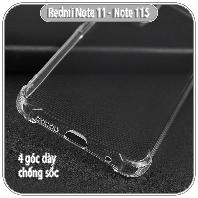 Ốp lưng cho Xiaomi Redmi Note 11 - Note 11S bản quốc tế TPU Trong Suốt Che Camera