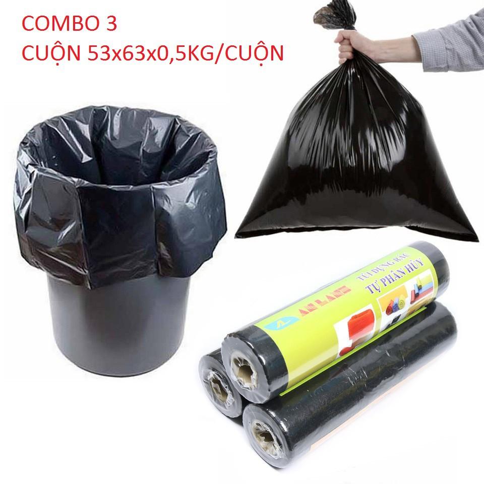 SIÊU RẺ - COMBO 3 CUỘN TÚI ĐỰNG RÁC TỰ PHÂN HỦY AN LÀNH