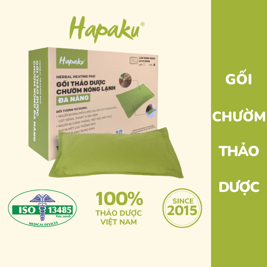 Gối chườm nóng thảo dược đa năng cho vùng cổ, lưng bụng, đầu gối, giảm nhức mỏi, thư giãn, gối ngủ ngon dùng lò vi sóng làm nóng - Hapaku