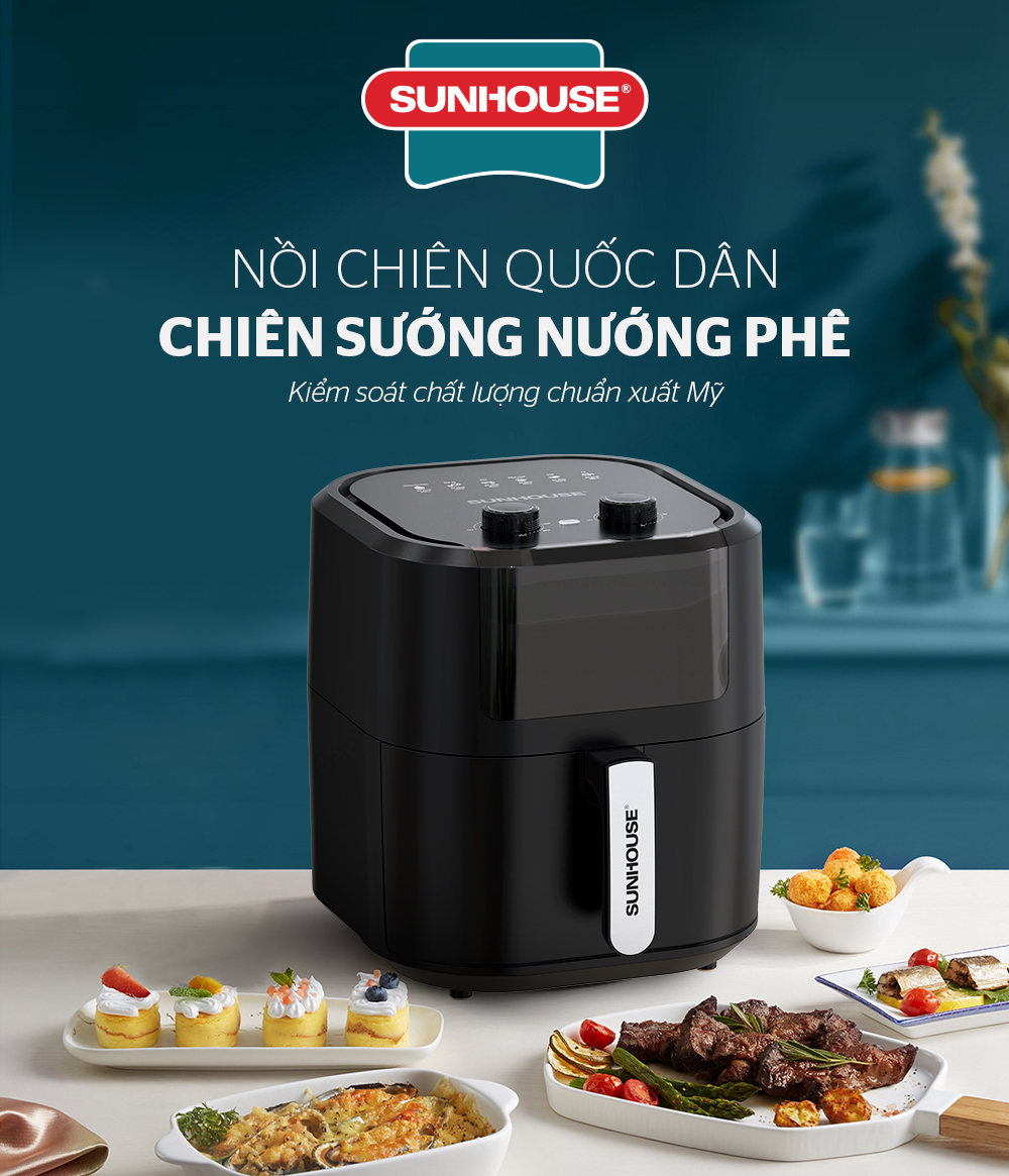 Nồi chiên không dầu 9 lít Sunhouse SHD4036 - Hàng chính hãng