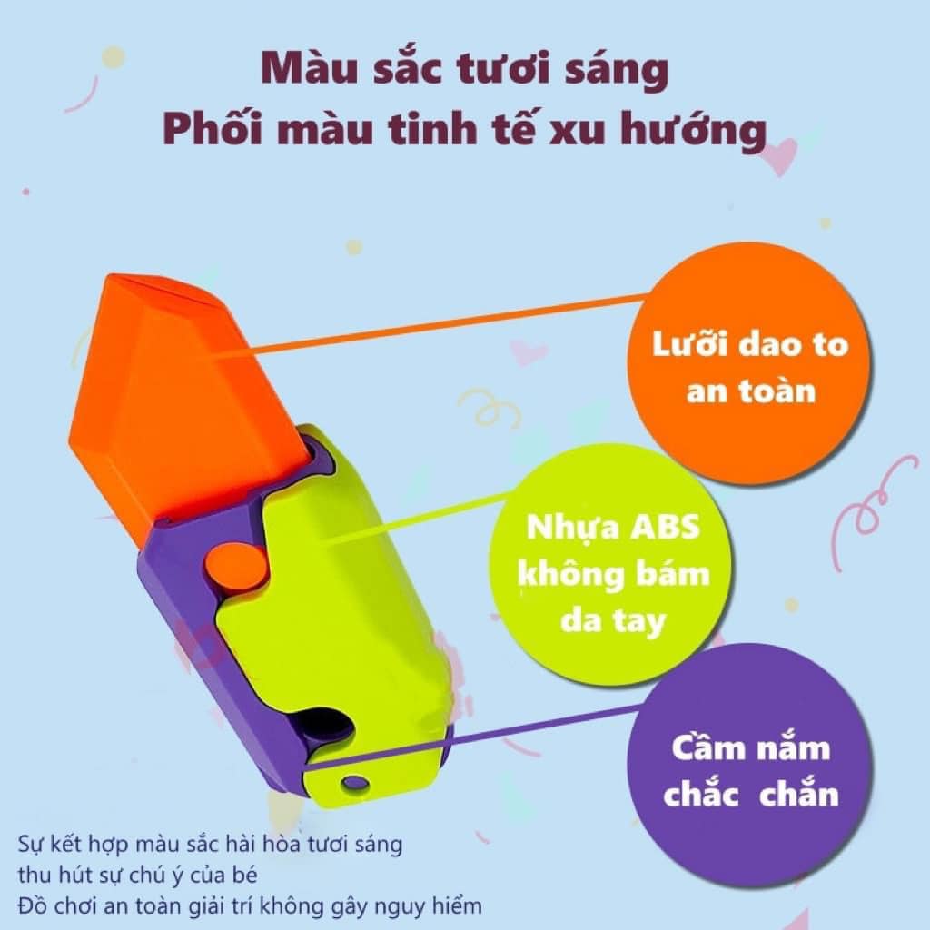 Đồ Chơi Dao Cà Rốt mini Dao trọng lực in 3D Mini gấp gọn phát sáng