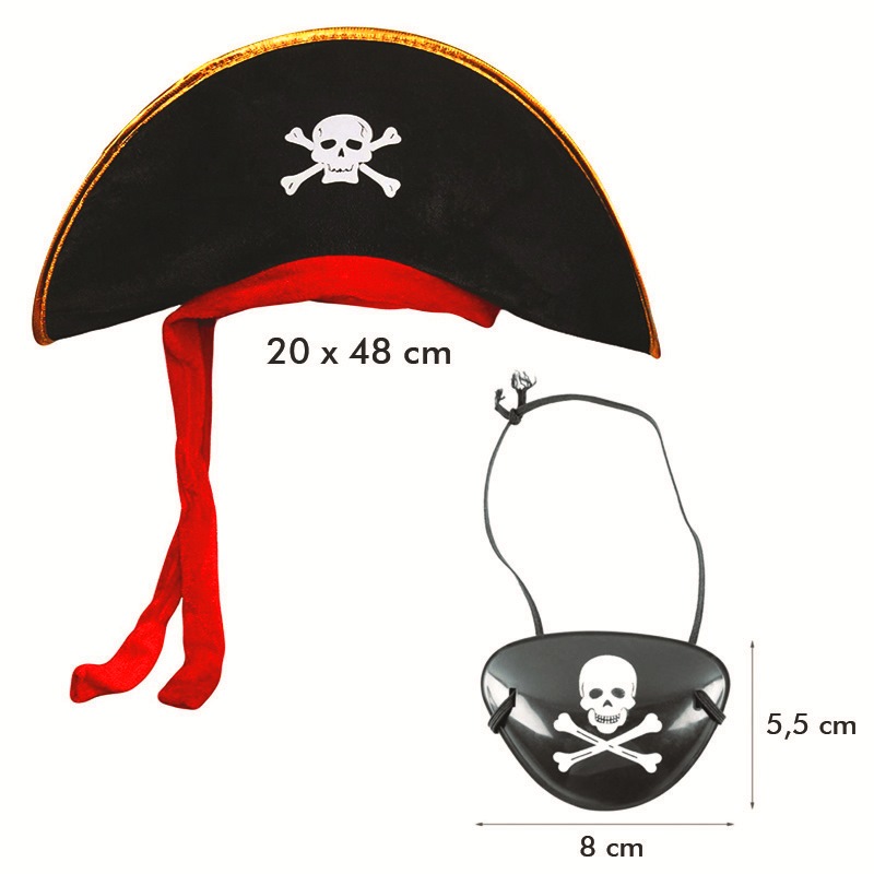 Combo nón và mắt cướp biển trang trí Halloween